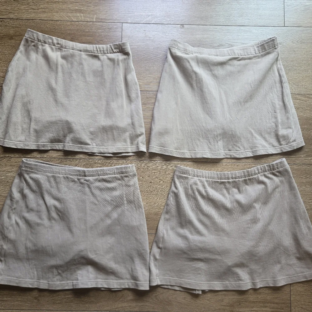 Lands' End Girls Beige Ribbed Skort